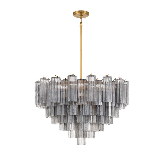 Crystorama Lighting Group Addis 16 Light 32" Wide Chandelier with Smoke Tronchi Glass