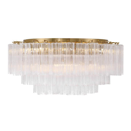 Crystorama Lighting Group Addis 16 Light 32" Wide Flush Mount Drum Ceiling Fixture with Clear Tronchi Glass Shade