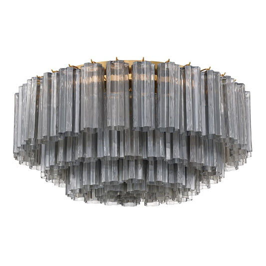 Crystorama Lighting Group Addis 16 Light 32" Wide Flush Mount Ceiling Fixture with Smoke Tronchi Glass