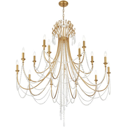 Crystorama Lighting Group Arcadia 15 Light 46" Wide Crystal Candle Style Chandelier with Hand Cut Crystal Accents