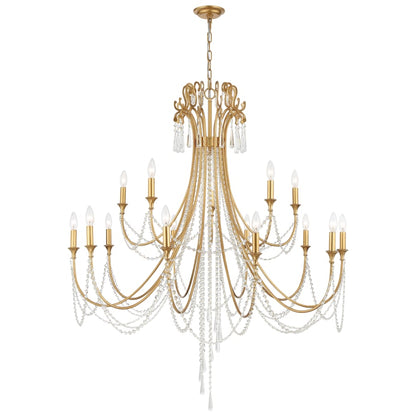 Crystorama Lighting Group Arcadia 15 Light 46" Wide Crystal Candle Style Chandelier with Hand Cut Crystal Accents