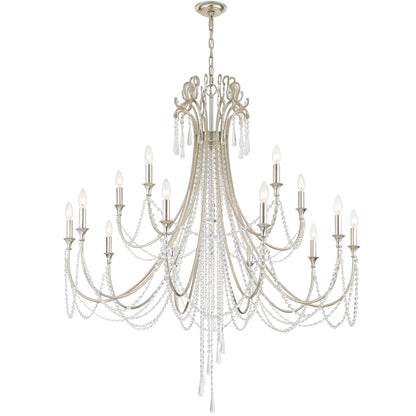 Crystorama Lighting Group Arcadia 15 Light 46" Wide Crystal Candle Style Chandelier with Hand Cut Crystal Accents