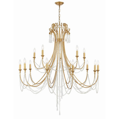 Crystorama Lighting Group Arcadia 15 Light 46" Wide Crystal Candle Style Chandelier with Hand Cut Crystal Accents