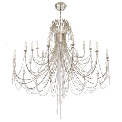 Crystorama Lighting Group Arcadia 28 Light 61" Wide Crystal Candle Style Chandelier with Hand Cut Crystal Accents