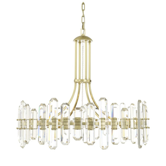 Crystorama Lighting Group Bolton 12 Light 31" Wide Crystal Drum Chandelier with Faceted Crystal Accents