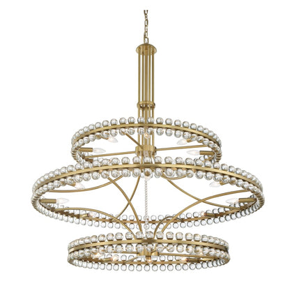 Crystorama Lighting Group Clover 24 Light 48" Wide Ring Chandelier with Glass Ball Accents