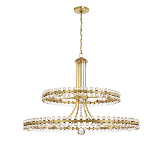 Crystorama Lighting Group Clover 24 Light 39" Wide Ring Chandelier with Glass Ball Accents