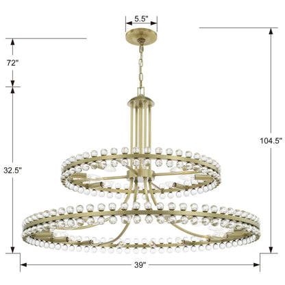Crystorama Lighting Group Clover 24 Light 39" Wide Ring Chandelier with Glass Ball Accents