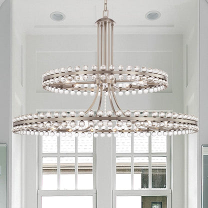 Crystorama Lighting Group Clover 24 Light 39" Wide Ring Chandelier with Glass Ball Accents