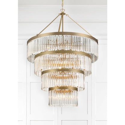 Crystorama Lighting Group Emory 22 Light 40" Wide Crystal Waterfall Chandelier