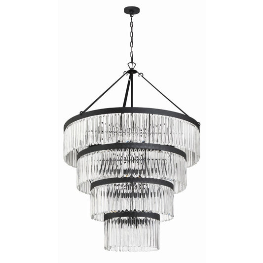 Crystorama Lighting Group Emory 22 Light 40" Wide Crystal Waterfall Chandelier