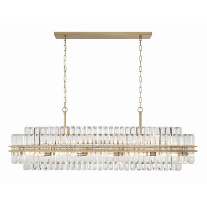 Crystorama Lighting Group Hayes 16 Light 50" Wide Crystal Linear Chandelier