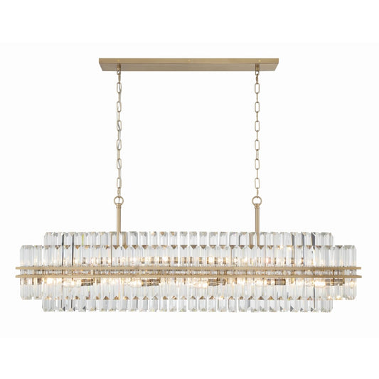 Crystorama Lighting Group Hayes 16 Light 50" Wide Crystal Linear Chandelier