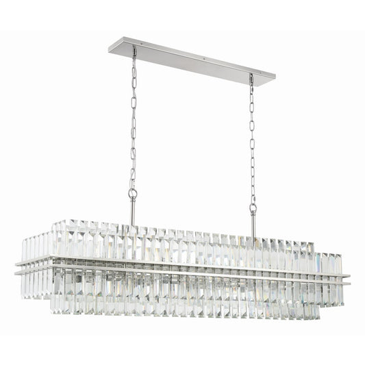 Crystorama Lighting Group Hayes 16 Light 50" Wide Crystal Linear Chandelier