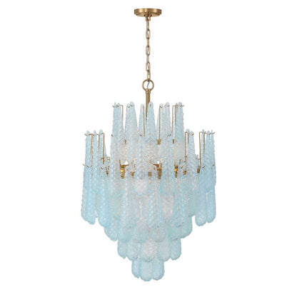 Crystorama Lighting Group Ollie 16 Light 26" Wide Waterfall Chandelier with Textured Sand Glass Shade