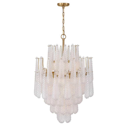 Crystorama Lighting Group Ollie 16 Light 26" Wide Waterfall Chandelier with Textured Sand Glass Shade