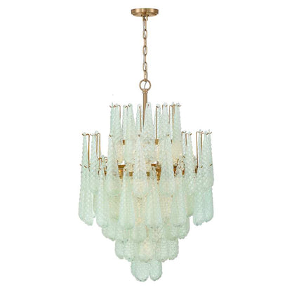Crystorama Lighting Group Ollie 16 Light 26" Wide Waterfall Chandelier with Textured Sand Glass Shade