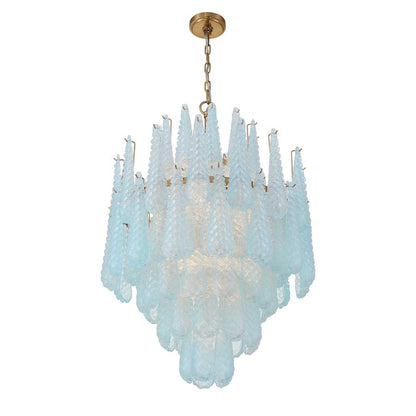 Crystorama Lighting Group Ollie 16 Light 26" Wide Waterfall Chandelier with Textured Sand Glass Shade
