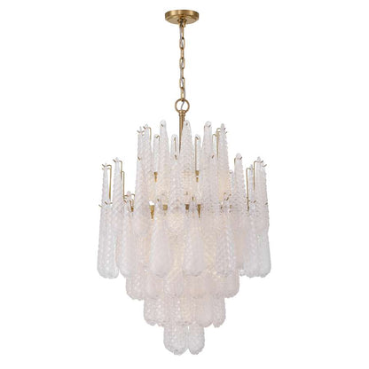 Crystorama Lighting Group Ollie 16 Light 26" Wide Waterfall Chandelier with Textured Sand Glass Shade