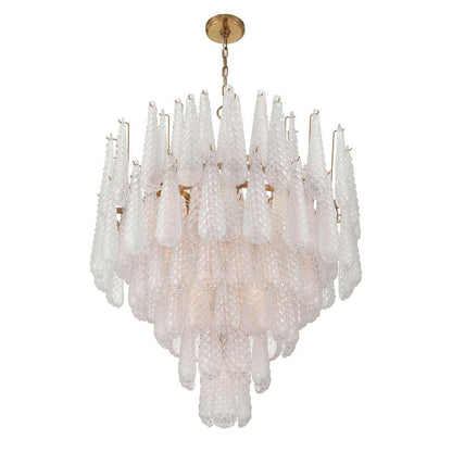 Crystorama Lighting Group Ollie 21 Light 33" Wide Waterfall Chandelier with Textured Sand Glass Shade