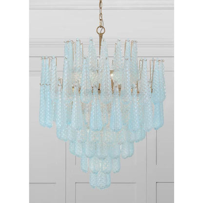 Crystorama Lighting Group Ollie 21 Light 33" Wide Waterfall Chandelier with Textured Sand Glass Shade