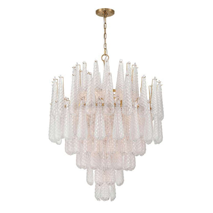 Crystorama Lighting Group Ollie 21 Light 33" Wide Waterfall Chandelier with Textured Sand Glass Shade