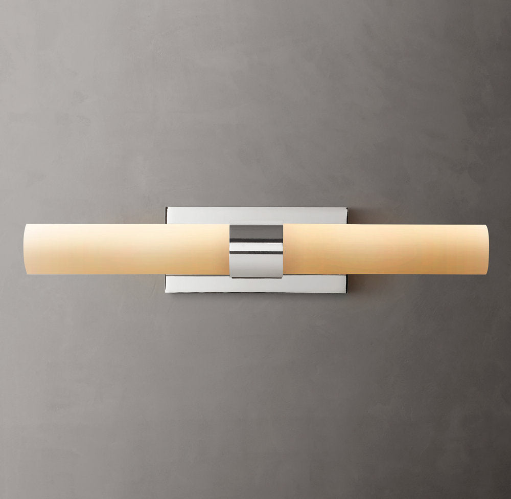 Ravelles Opal Milk Glass Linear Wall Sconce