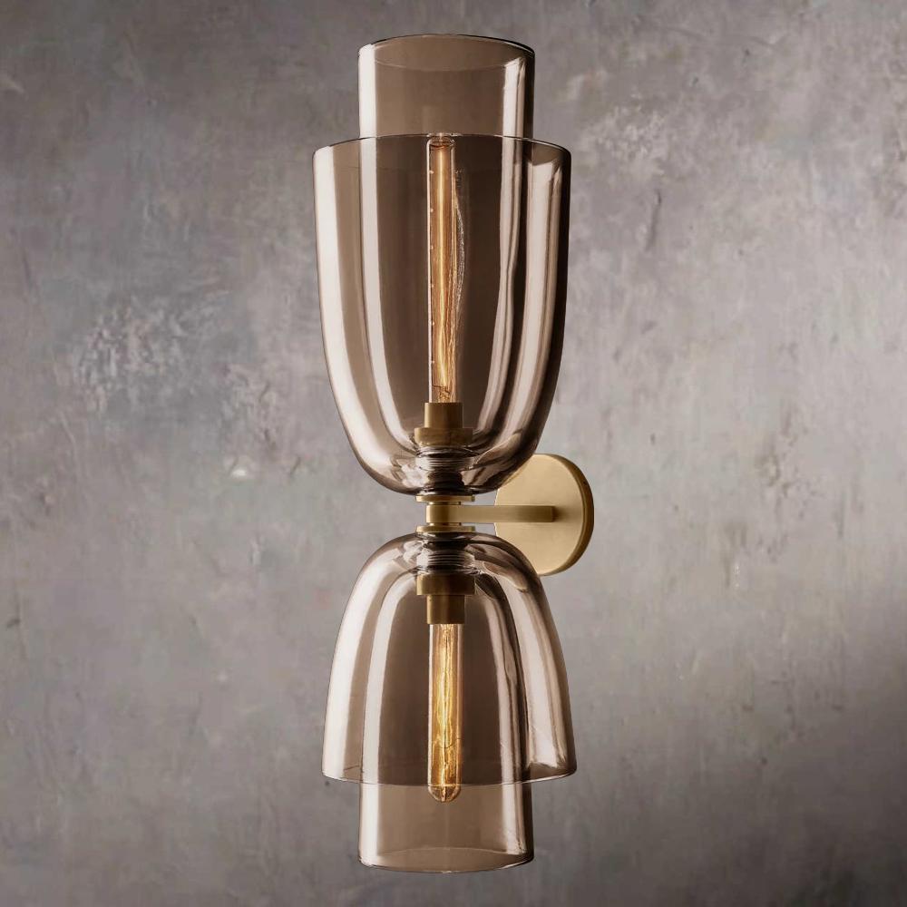 Bloms Amber Glass Cloche Grand Wall Sconce