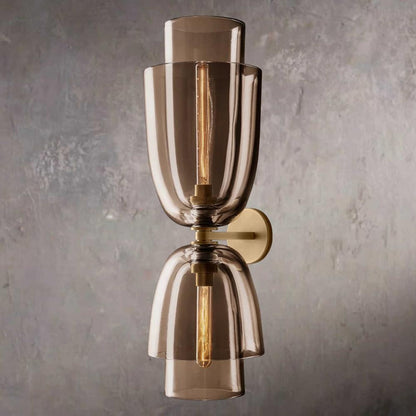 Bloms Amber Glass Cloche Grand Wall Sconce