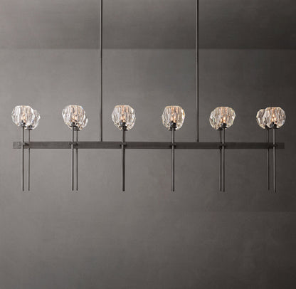 Boule De Cristal Clear Glass Double Linear Chandelier 60"