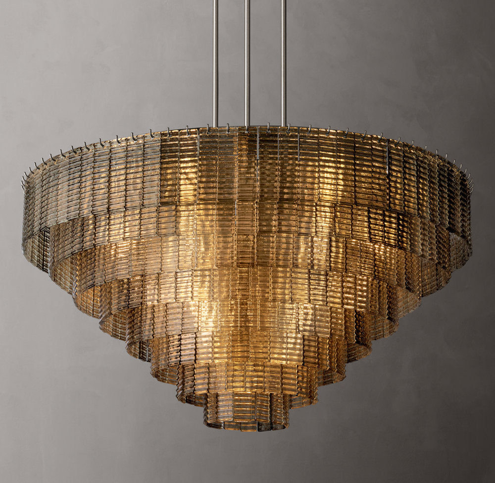 Sirene Smoke Glass Round Chandelier 52"