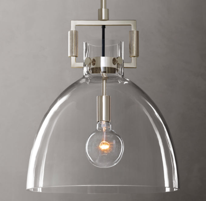 Industrial Glass Pendant Light Fixture