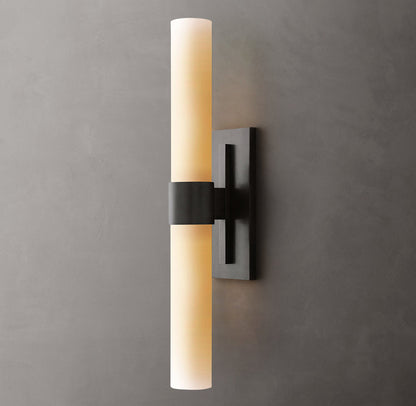 Ravelles Opal Milk Glass Linear Wall Sconce