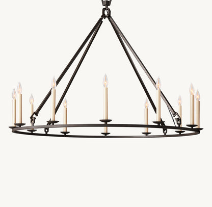 19th C. English Openwork Round Chandelier 50"