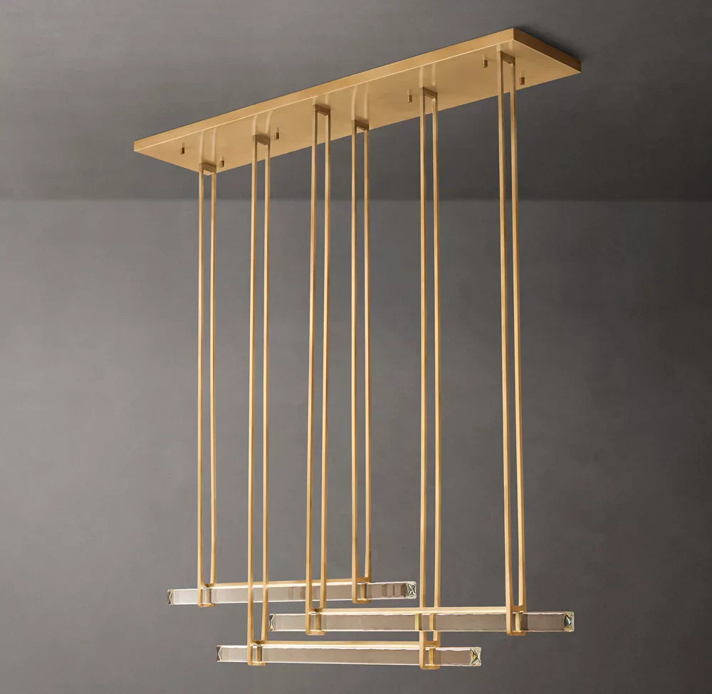 Audubon Crystal Triple Bar Linear Chandelier
