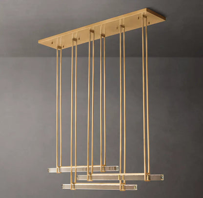 Audubon Crystal Triple Bar Linear Chandelier
