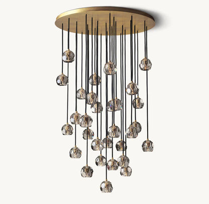 Boule De Cristal Smoke Glass Round Cluster Chandelier 40"