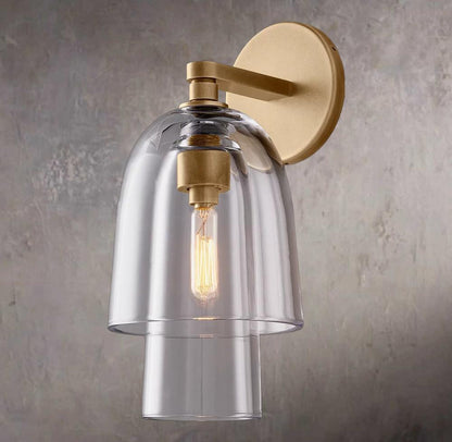 Blome Transparent Glass Flute Wall Sconce
