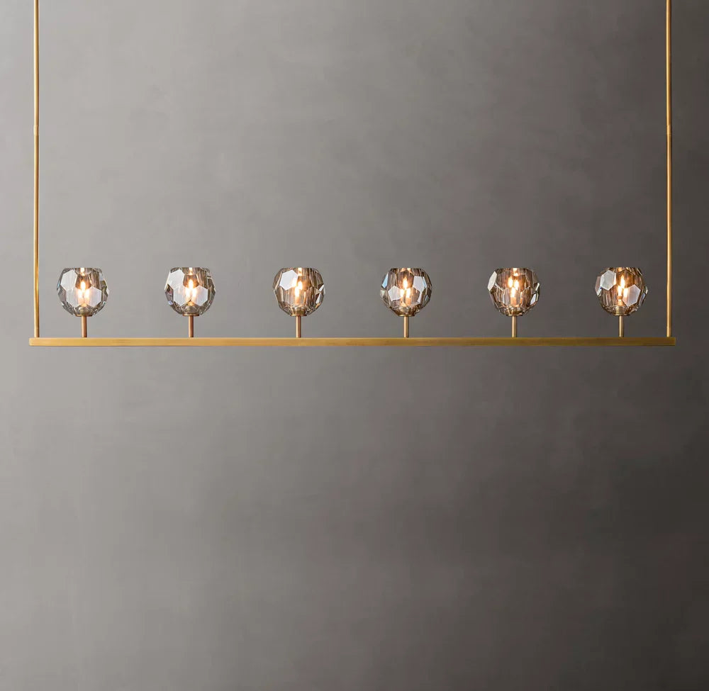 Boule De Cristal Smoke Glass Linear Chandelier 60"