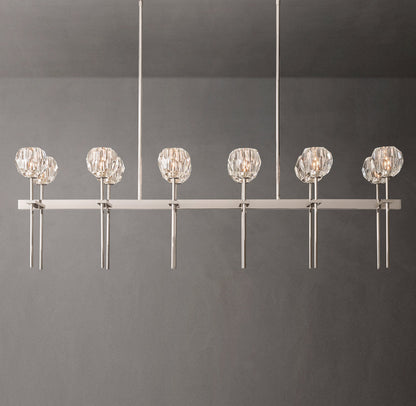Boule De Cristal Clear Glass Double Linear Chandelier 60"