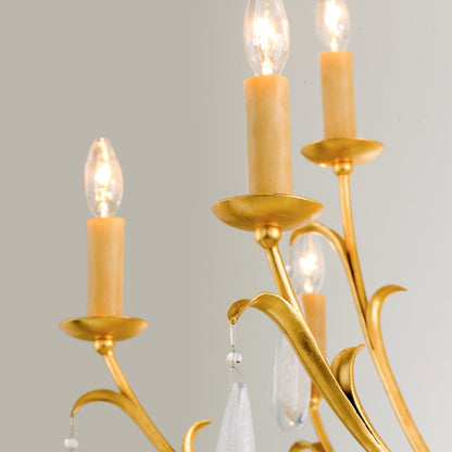 Prosecco 8-Light Chandelier in Gold Leaf 34.75L x 34.75W x 39H