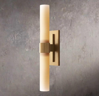 Ravelles Opal Milk Glass Linear Wall Sconce