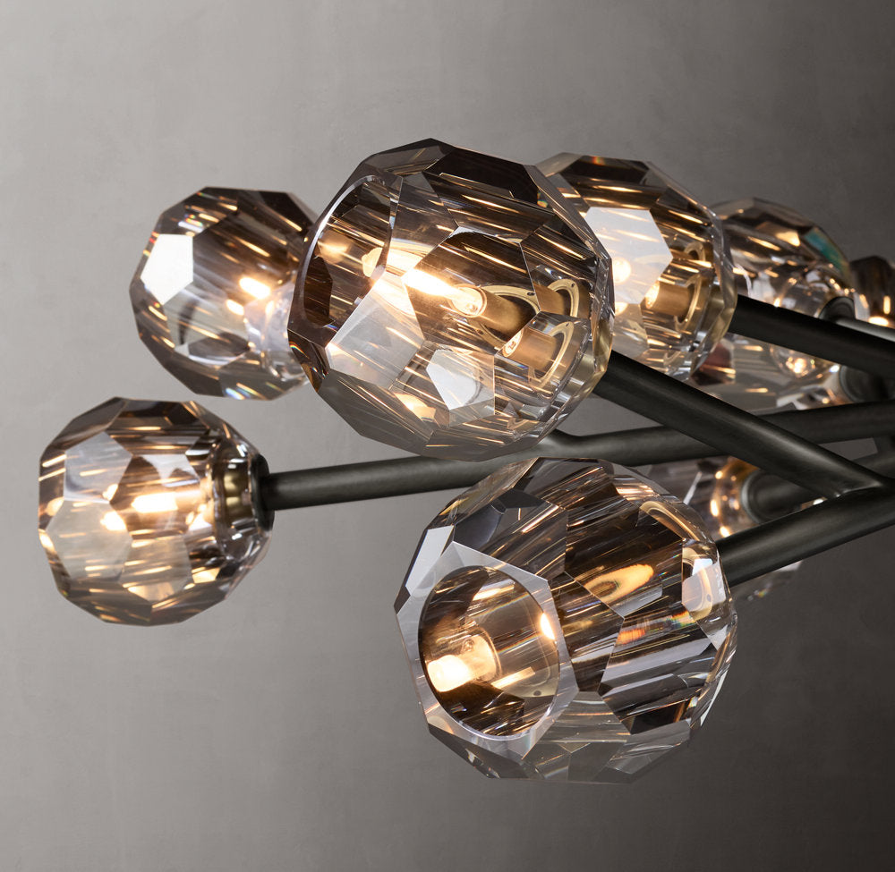 Boule De Cristal Smoke Glass Round Chandelier 24"