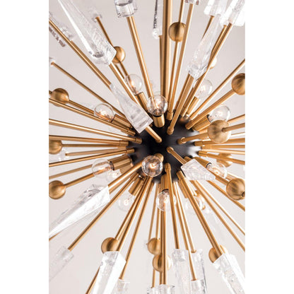 Sparta 12-Light Chandelier in Aged Brass 32L x 32W x 32H