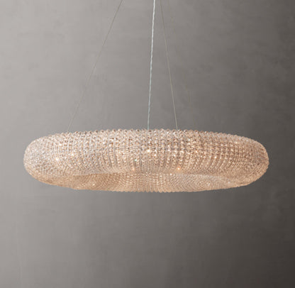 Crystal Halo Clear Round LED Chandelier 41"