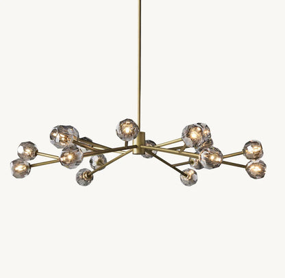 Crystal Sphere Tinted Glass Circular Chandelier 60"