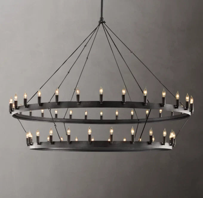 Camino Vintage Candelabra Two-Tier Chandelier 63"