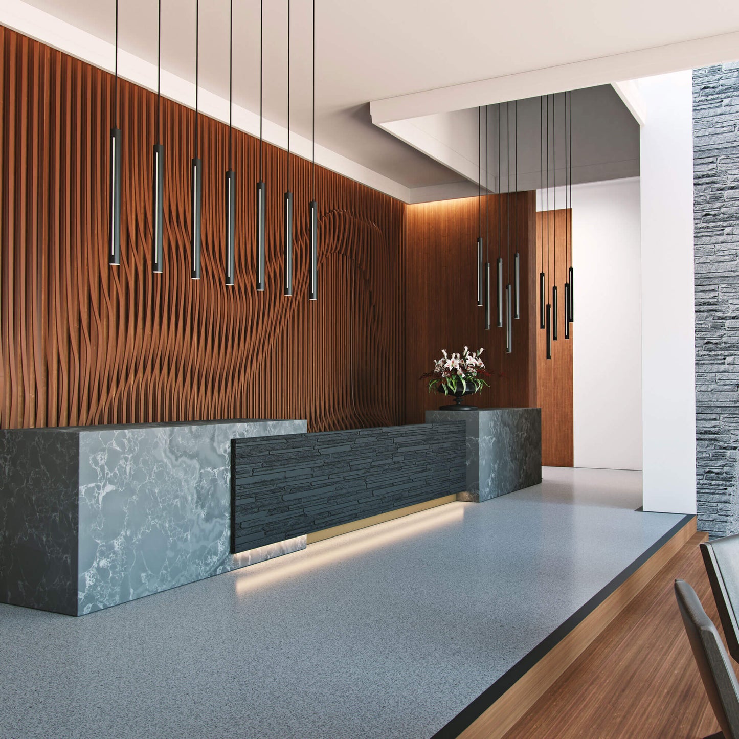 84" Wide 8 Light LED Linear Pendant