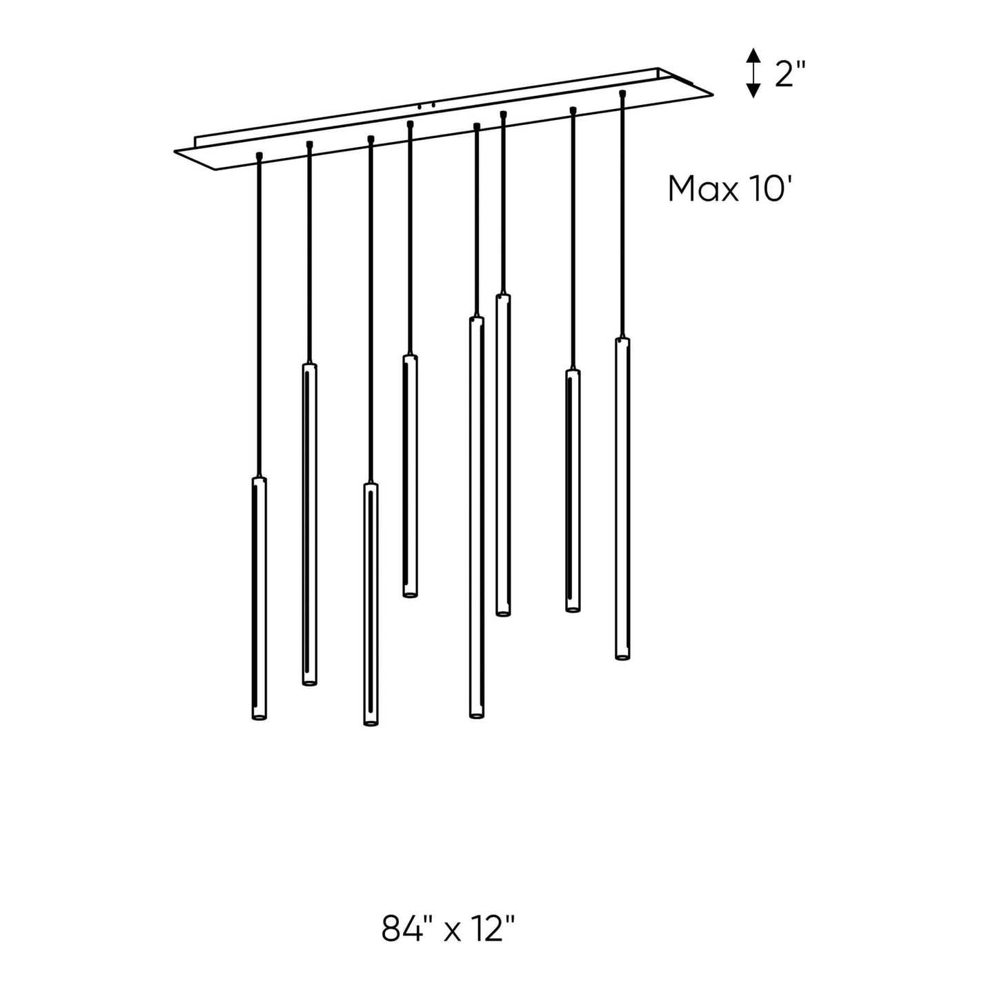 84" Wide 8 Light LED Linear Pendant