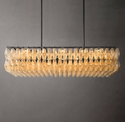 Chiaria Transparent Glass Rectangular Chandelier 54"